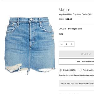Mother The Vagabond Mini Fray Skirt